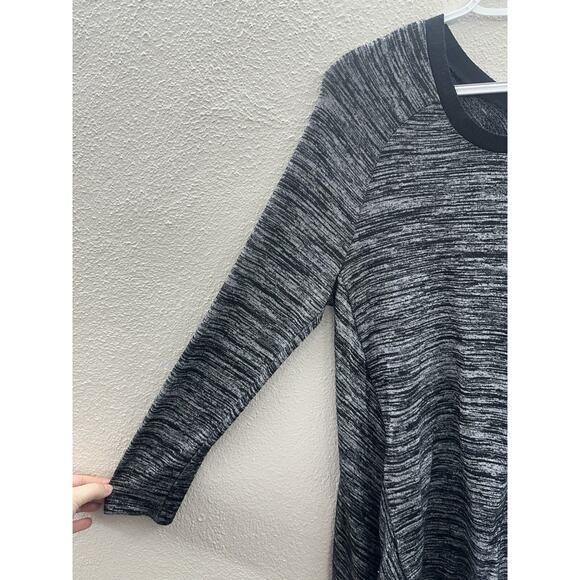 Khakis & Co Womens Shirt Size Medium Gray Heathered Plaid Back Long Sleeve Flowy - Picture 2 of 10